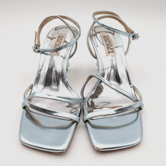Badgley Mischka Ivette Pearl Heel Evening Sandals Women's Soft Mint Size US5 - Picture 2 of 10
